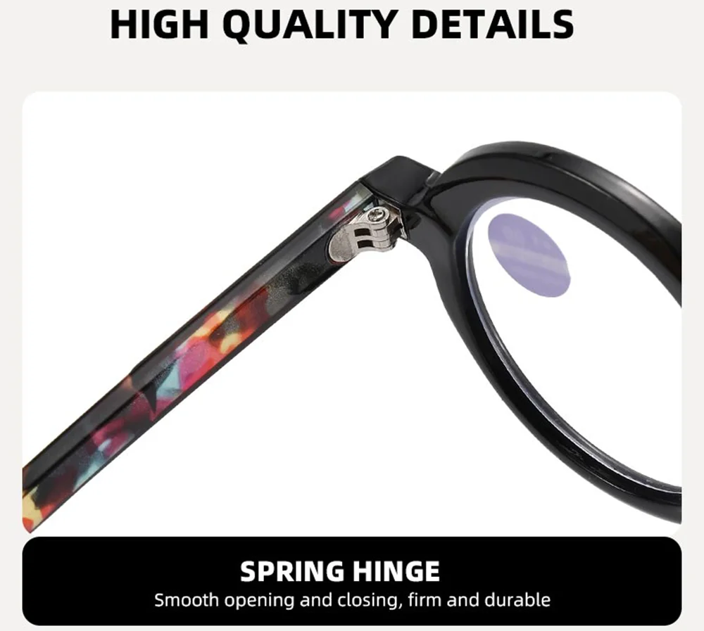 6 قطع من قارئات حجب الضوء الأزرق ذات الإطار الدائري - ريترو وأنيق، الطاقة: 1.00-3.50