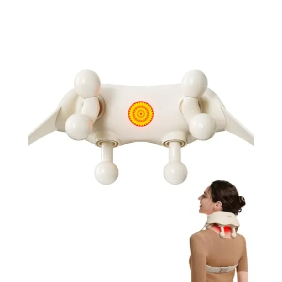 HS500 FSA Eligible Cordless Neck Massager for Pain Relief Deep Tissue Shiatsu Shoulder Massager with Heat Massage Tools for Tra