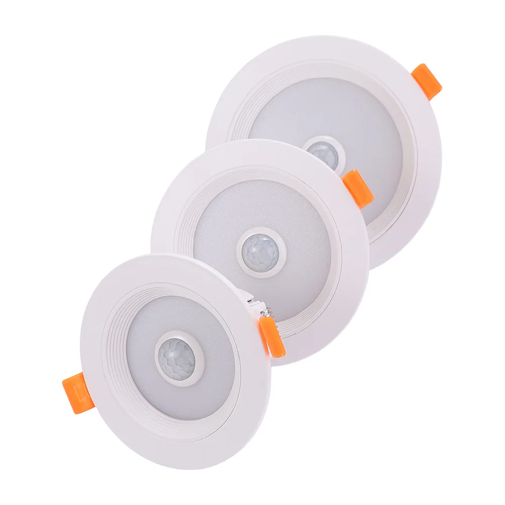 220V Round Ceiling Indoor Lights PIR Sensor Motion Recessed LED Downlight Night Light Spot Lamp Ceiling Lamp