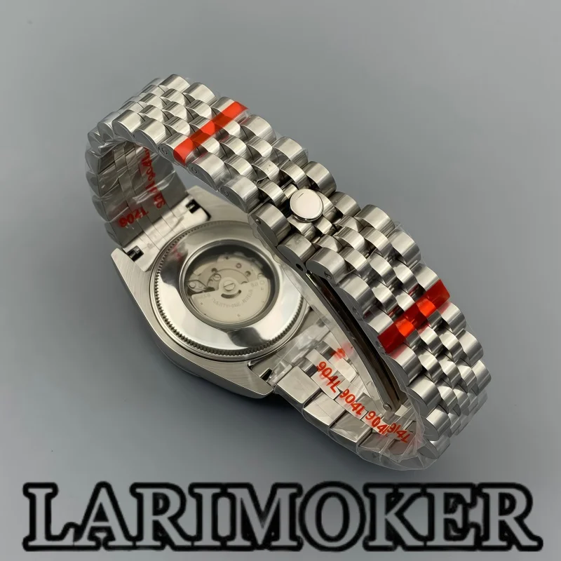 LARIMOKER 31mm Women's NH15 Silver Mechanical Watch Roman Numeral Gear Bezel Green Brown Dial Sapphire Steel Diving Watch