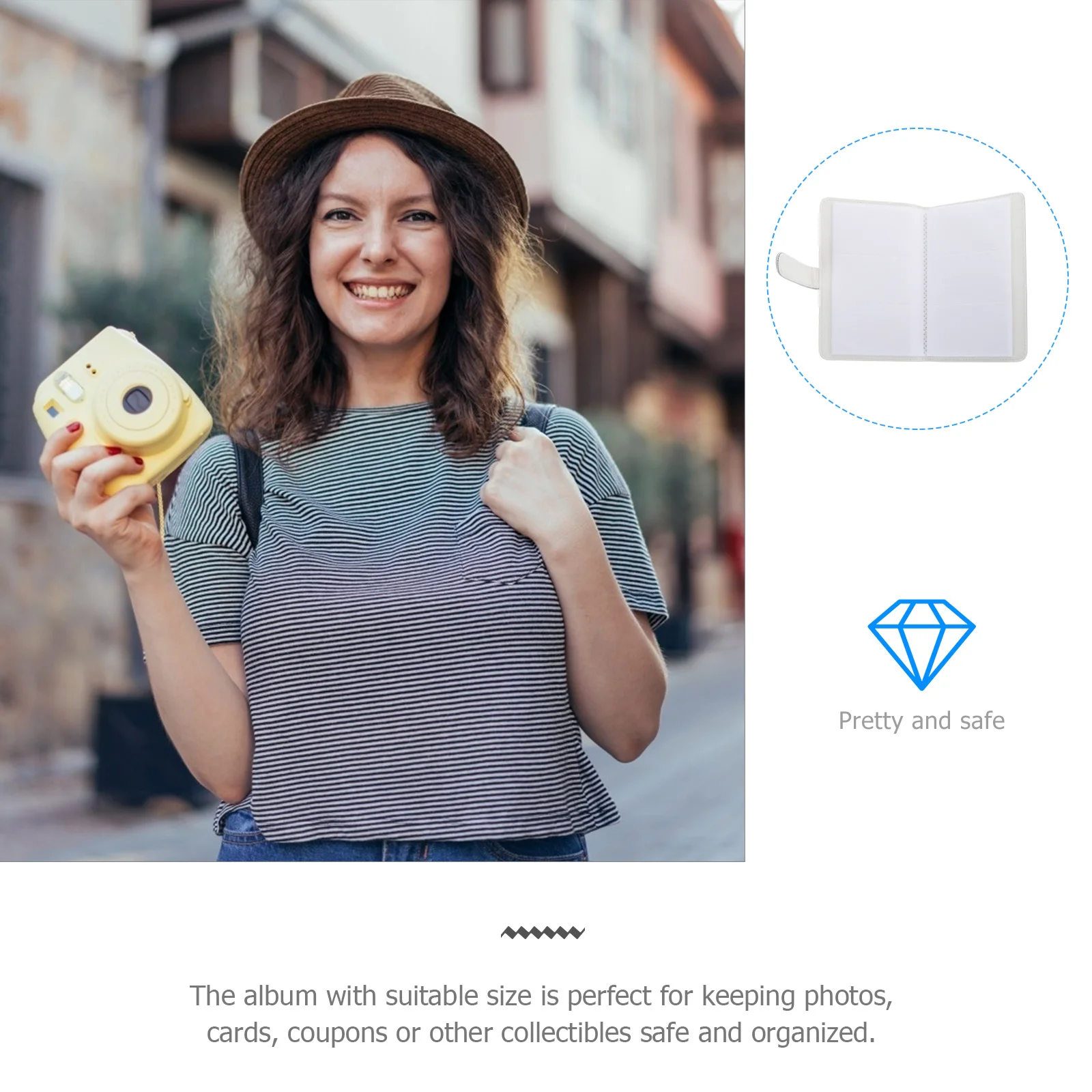 

Mini Photo Album Protective Instant Camera Film Photo Storage Book Dustproof Organizer for Wedding Baby Graduation Photos