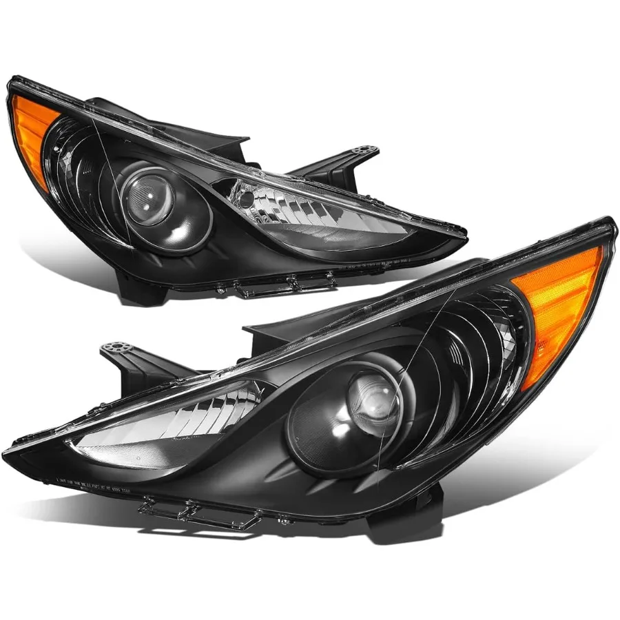 

Projector Headlight Assembly for 20112014 Sonata Models NonHybrid Compatible with Driver and Passenger Side Black Housing with