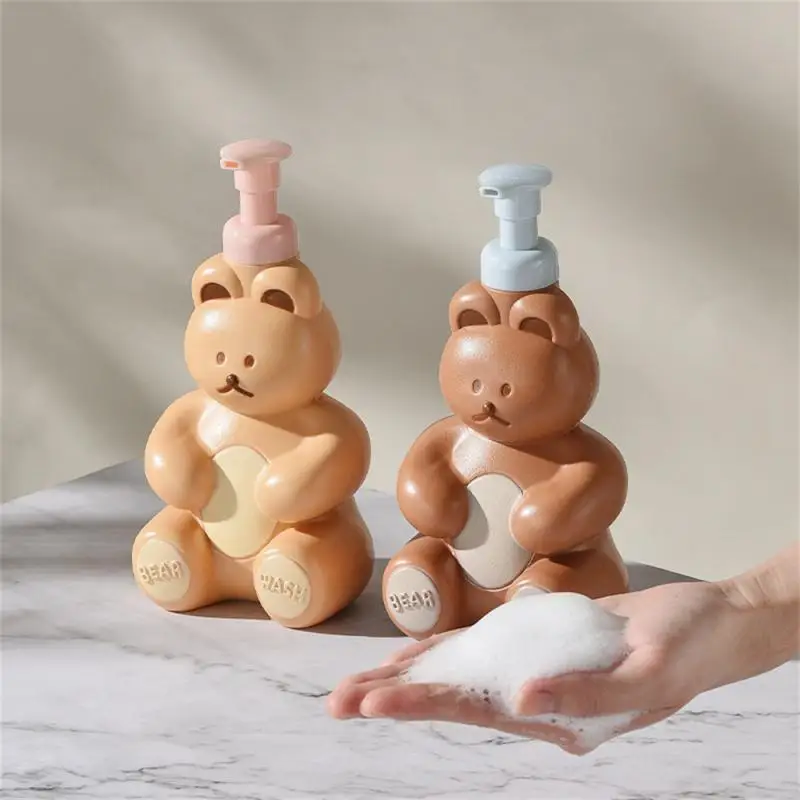 Foam Soap Dispenser Cartoon Bear Select Material Four Colors Easy To Disassemble And Wash Rich Foam Portable Soap Bottle