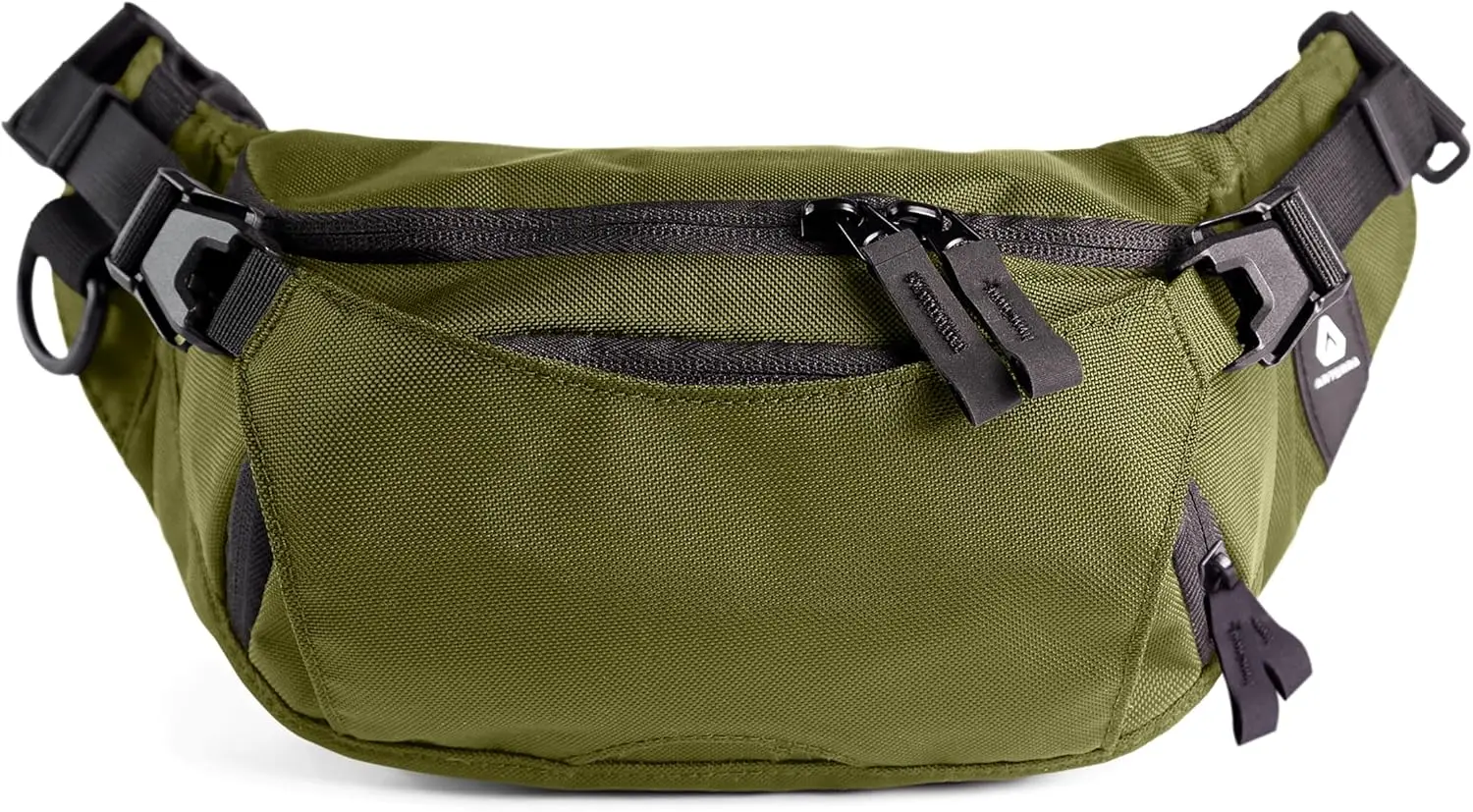 2L Ultralight Fanny Pack Crossbody Belt Bag for Men & Women, Slim Waist Sling Bag for Travel, Running, Hiking & Dog Walking, Expandable Water-Resistant Pack with Adjustable Strap, Kelp Green