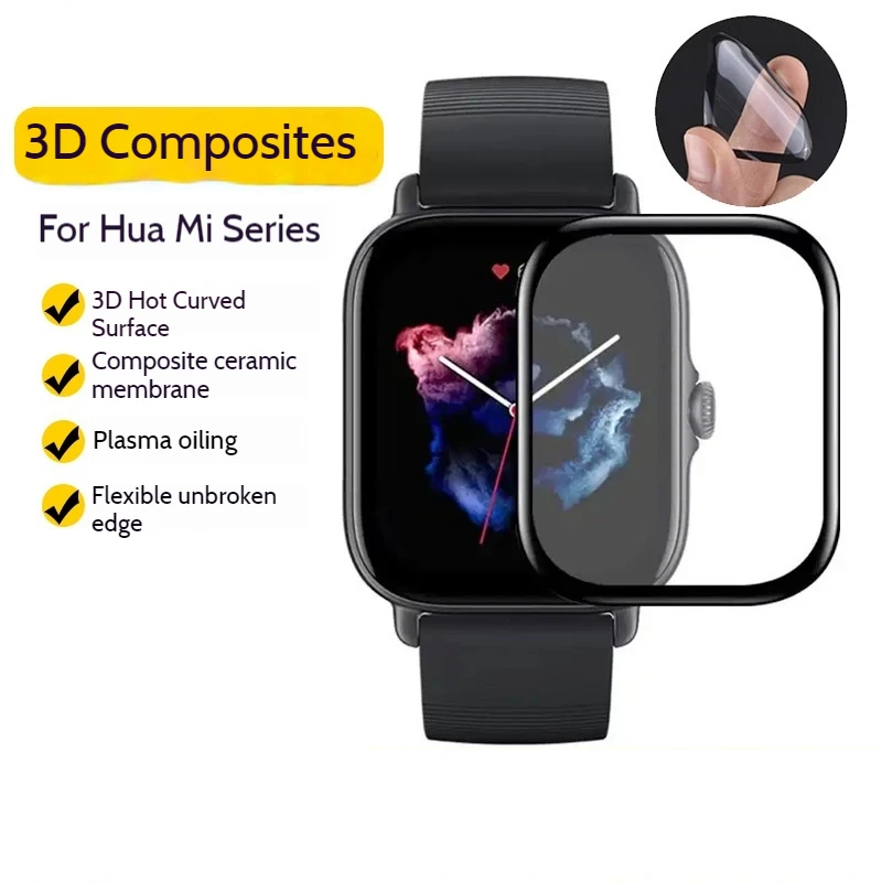 

Взрывы применяются к пленке для часов Huami Amazfit Bip 5, полноэкранным покрытием из композитной мягкой пленки Защитная пленка для часов Pop3r.