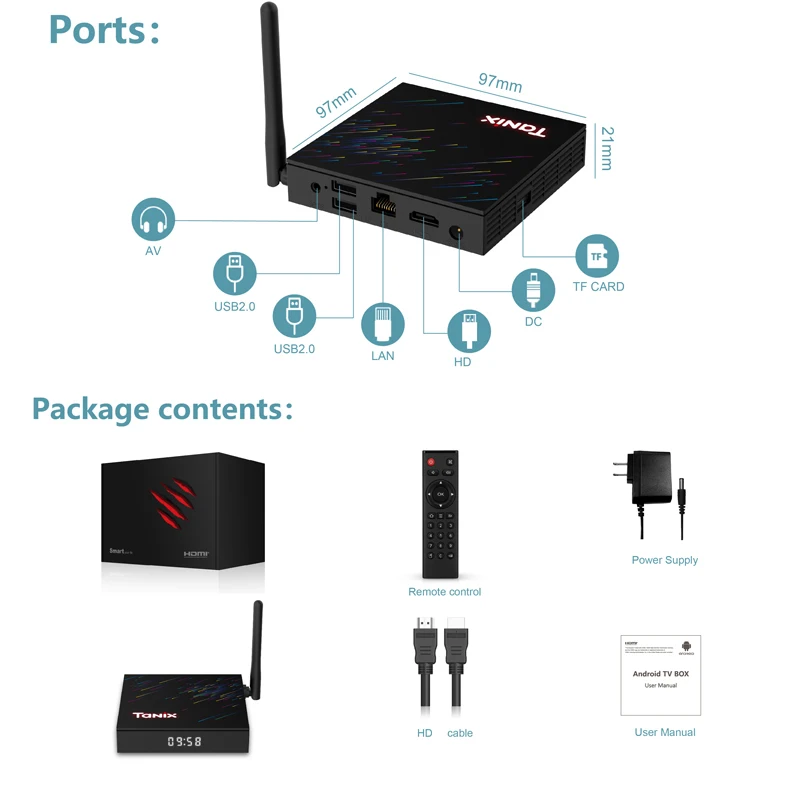 TANIX TX68 مربع التلفزيون الذكية أندرويد 12 4G 32G 64G Allwinner H618 2.4G & 5G Wifi6 6k 4k مشغل الوسائط تعيين أفضل صندوق PK T95Z زائد X98H برو