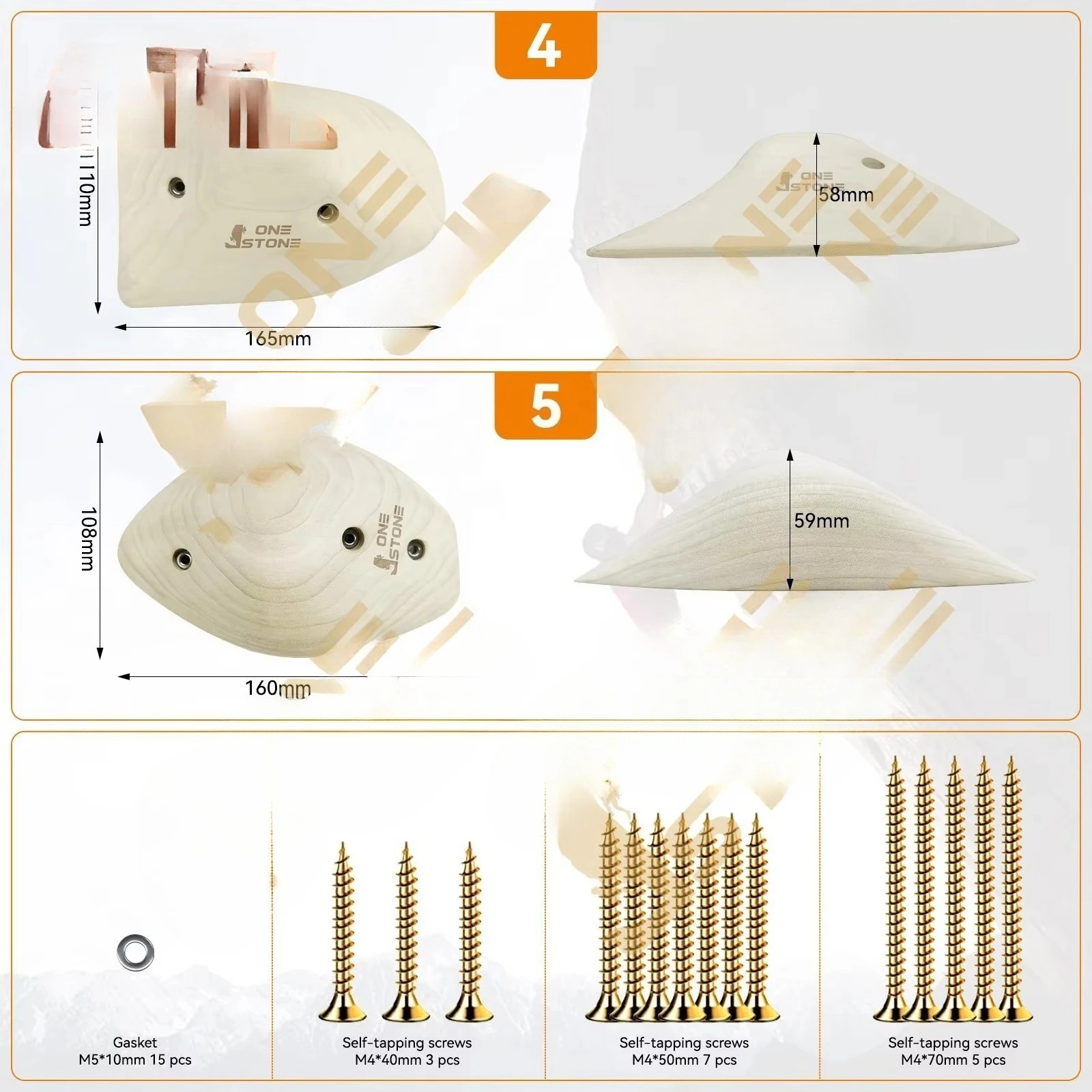 

Wooden Climbing Holds Wood Rock Wall Wood Holds For Indoor&Outdoor Adult Child Slope&Jug&Pinch With Climbing Brush Hangboard