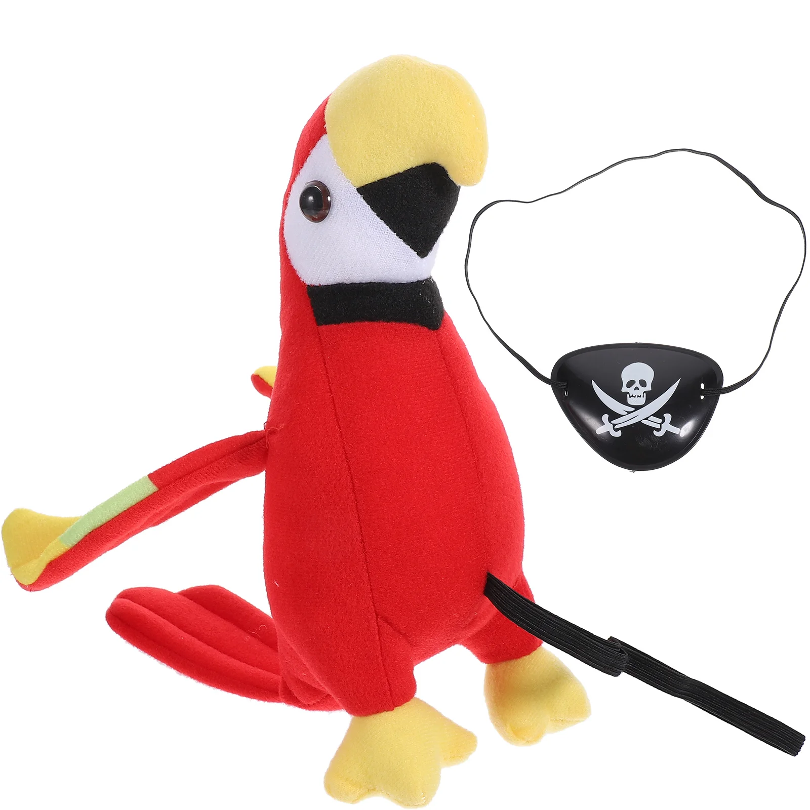 Pirate Dress up Props Stuffed Parrot Halloween Decoration Cosplay Eye Patch Pp Cotton Costumes for Adults