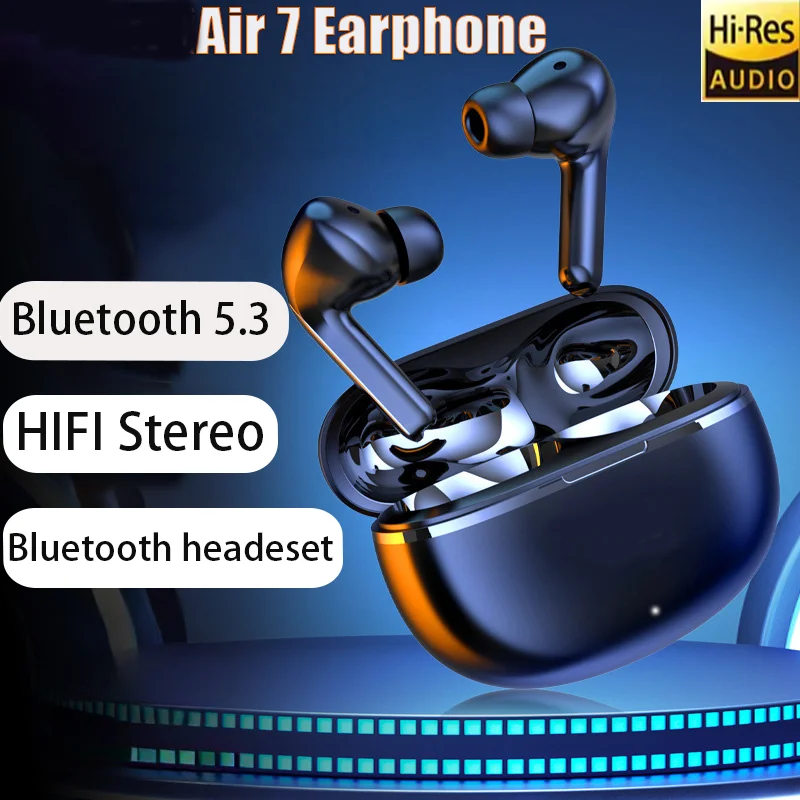Air 7 Earphone TWS Bluetooth Headset HiFi Wireless Mic Noise Reduction Earbuds Waterproof Game Motion Headphone New ﻿