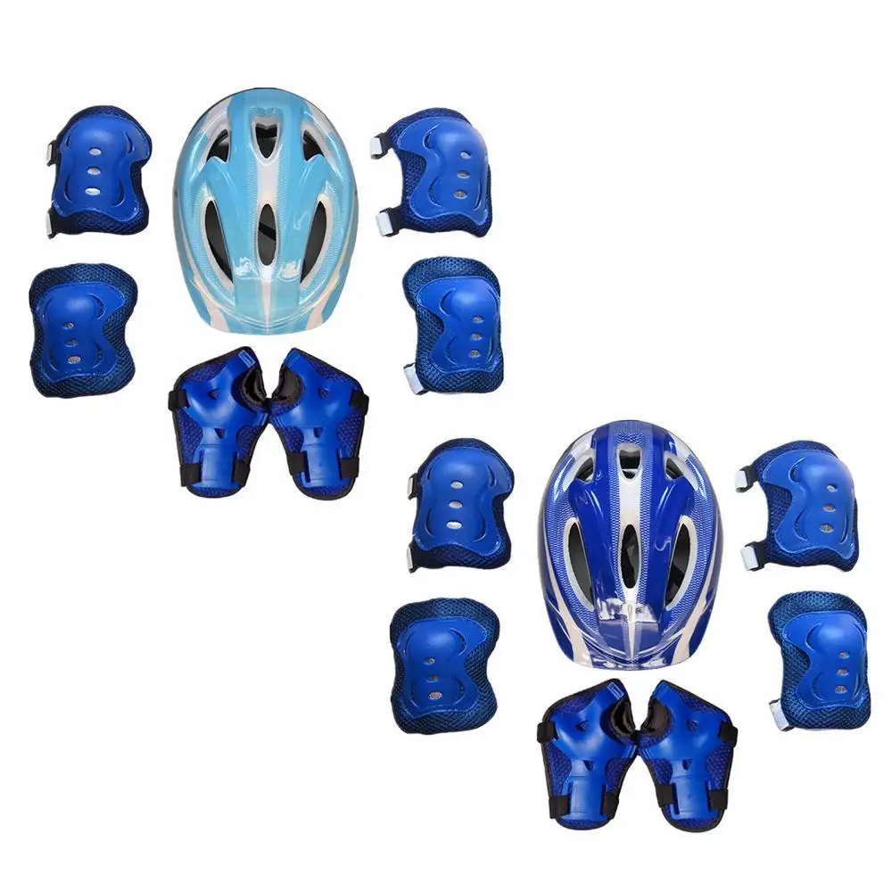 Bicycle Helmet Kids Children Roller Skates Bike Safety Helmet Knee Elbow Wrist Guard Pad Set Cycling Equipment