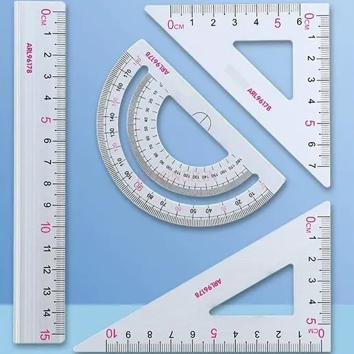 

1 комплект линейки, треугольной линейки, размеры, набор канцелярских принадлежностей, многофункциональная треугольная пластина высокой красоты, весы для маркировки