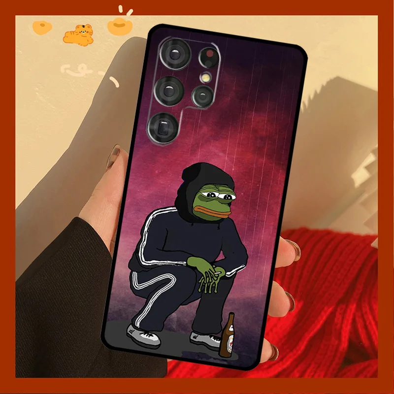 Sad Frog pepe meme Silicone Case For Samsung Galaxy S8 S9 S10 S20 FE S21 Plus Note 20 Ultra S22 Ultra Cover