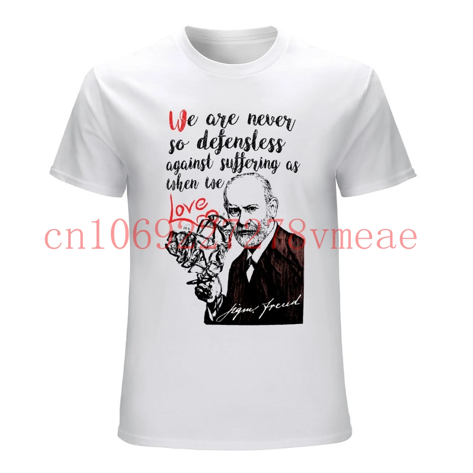 Sigmund Freud When We Love New Cotton Grey Grey Tshirt Mens 100% Cotton Plus Size Top Tee Funny Casual Brand Shirts Top