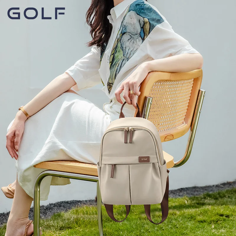 Mochila de GOLF para mujer, mochila de ordenador de viaje Simple, mochila de lona de gran capacidad para estudiantes