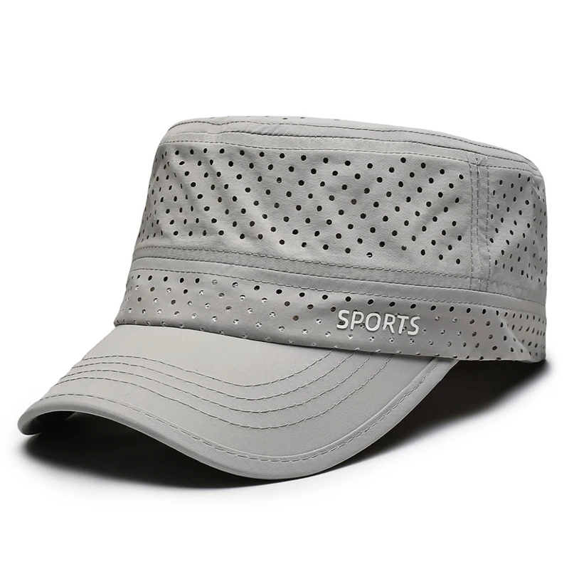 Men Women Breathable Flat Top Cap Quick Dry Sports Sun Hat Outdoor Running Golf Baseball Cap 6