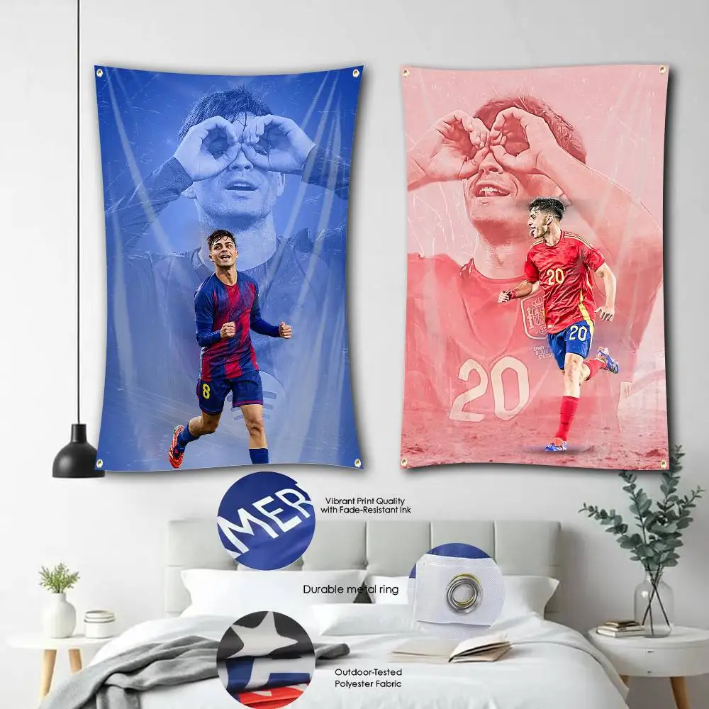 

Mini Iniesta P-PedriS Flag Banners Four Hole Flag Polyester Outdoor Decor Room Aesthetic