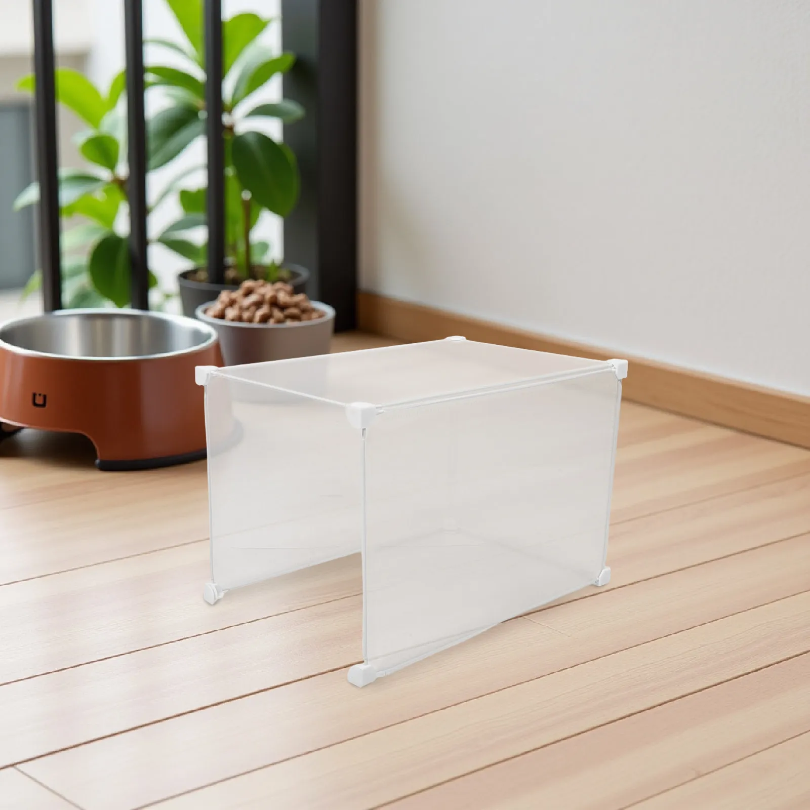 Cat Litter Box Shield Guard Enclosure for Pee and Litter Scatter Prevention Hidden Design Clear Visibility Stable Bottom Buckle