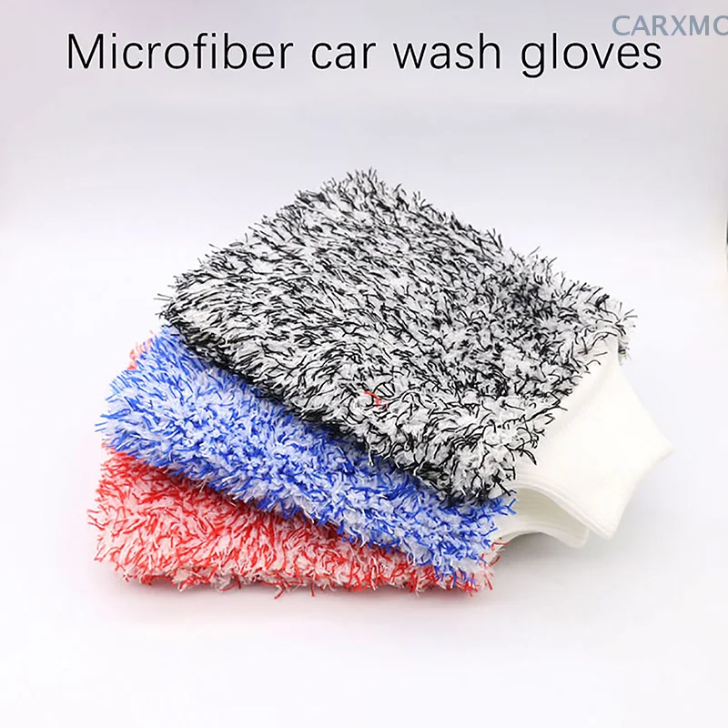 Guante de microfibra para lavado de coche, manopla antideslizante, suave, fácil de limpiar, accesorios para coche, 1 unidad