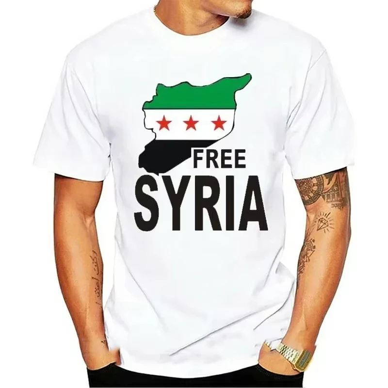 Newest Syrian Printed Flag T-shirt Men Women Clothing Sports Breathable For Running Fitness T Shirt Unisex Clothing Black Tops