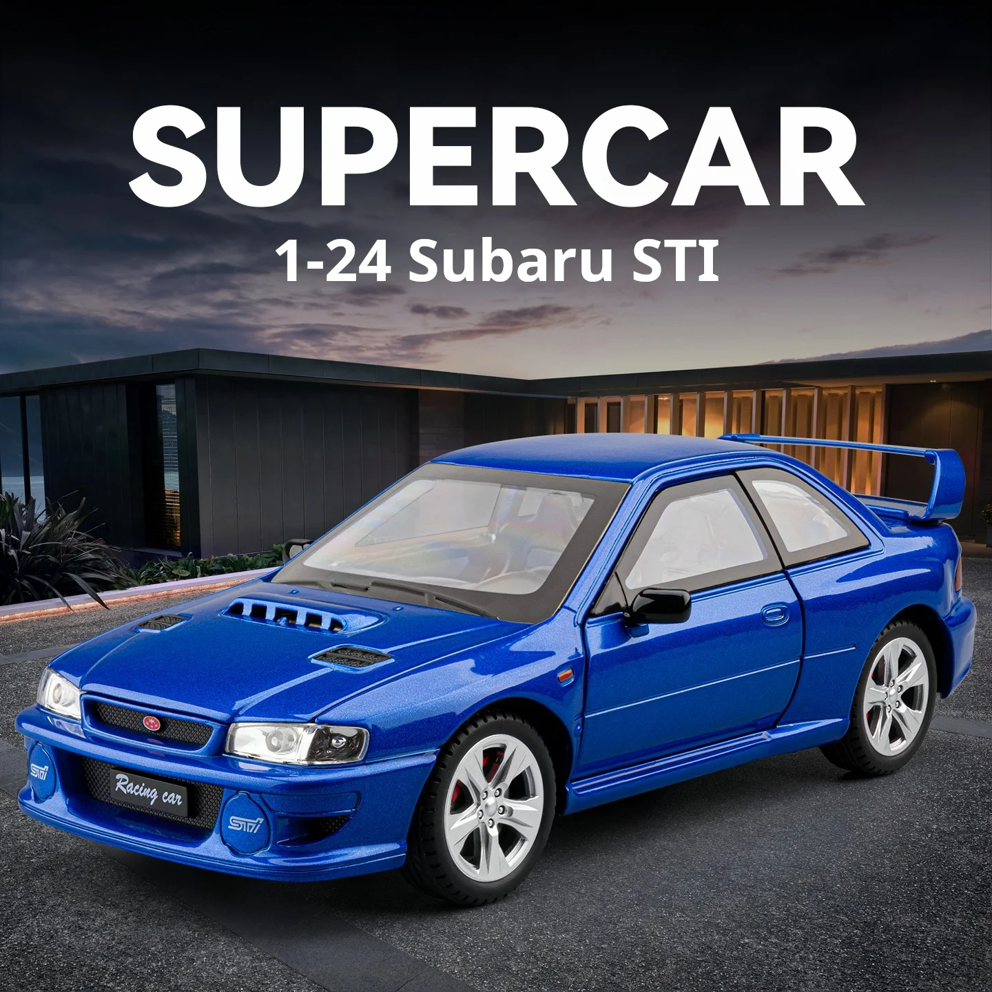 

1:24 Subaru Impreza STI Exquisite Alloy Simulation Car Model Vintage Sports Car Toy Collectible Ornament Gift