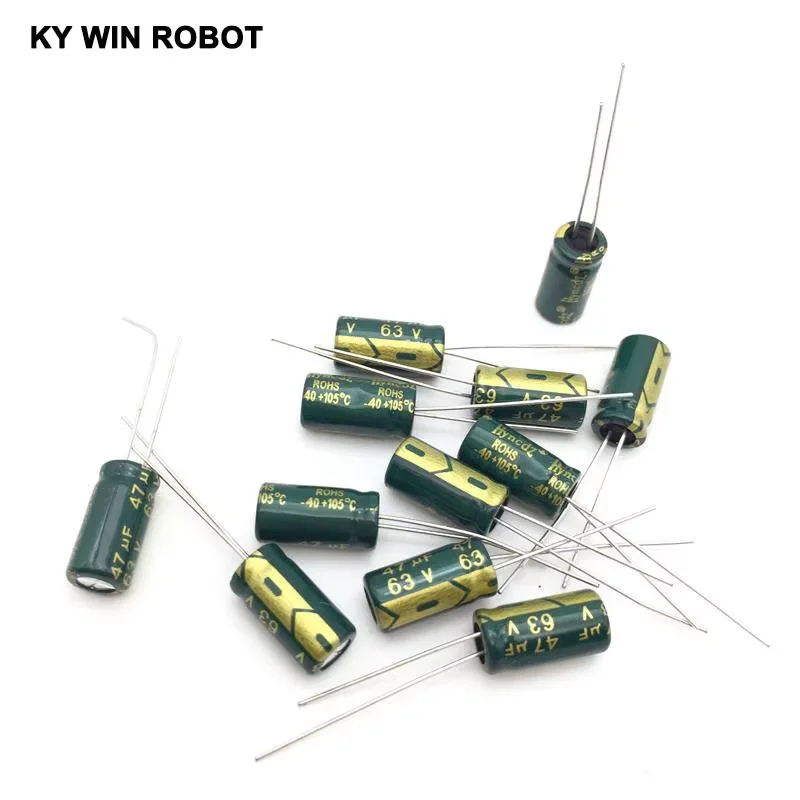50pcs/lot 47UF 63V 105C 6X12mm Aluminum Electrolytic Capacitor 63V47UF radial lead 50pcs IC Electronic components for Arduino