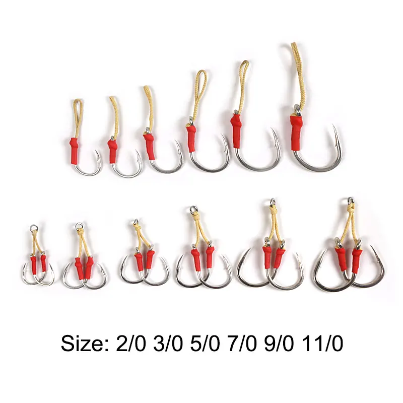 OBSESSION HK026/27 2/0-11/0 Jigging Assist Hook High Carbon Super Strength  Kevlar Line Fishing Pesca Saltwater Accessories Hooks - AliExpress 18