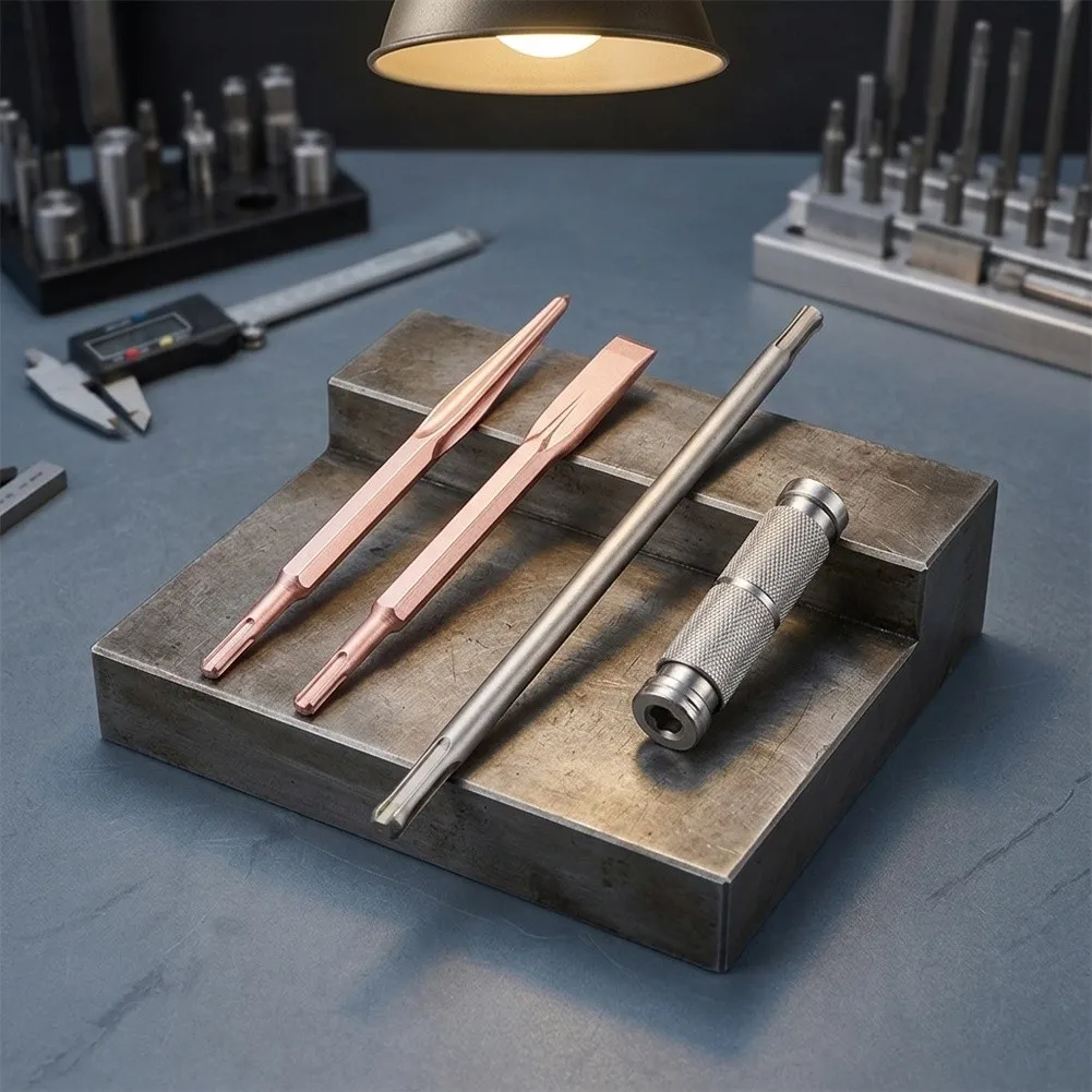 26cm Extension Rod for SDS Plus For Rotary Hammer Drill Mechanism Two Groove Round Shank Interface Steel Build