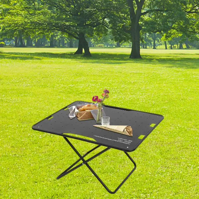 Portable Camping Side Table Lightweight Sturdy Folding Table For Camping Versatile Compact Grill Table Strong Load Bearing