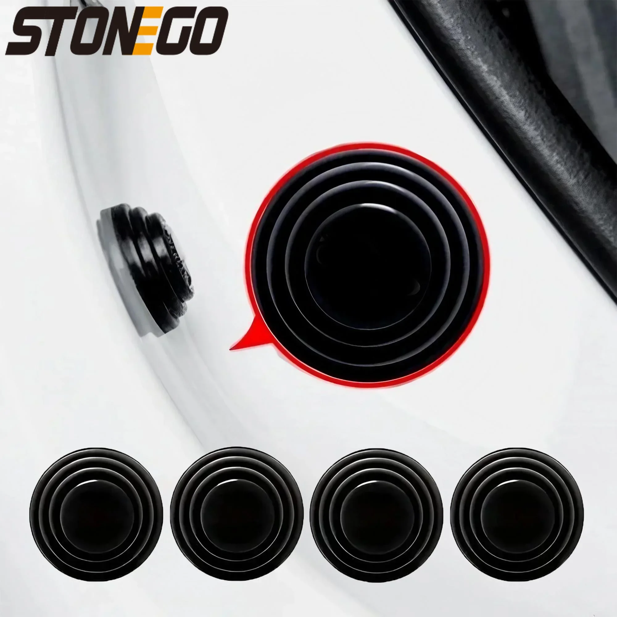 

Universal Car Door Shockproof Silicone Anti-collision Sticker 4pcs Door Closing Silent Protector