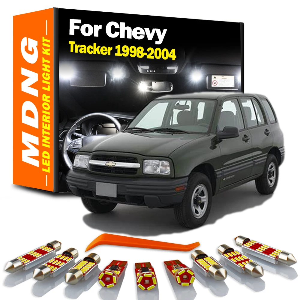 MDNG 7Pcs For Chevrolet Tracker 1998 1999 2000 2001 2002 2003 2004 Car Reading Bulbs LED Interior Trunk Light Kit Accessories