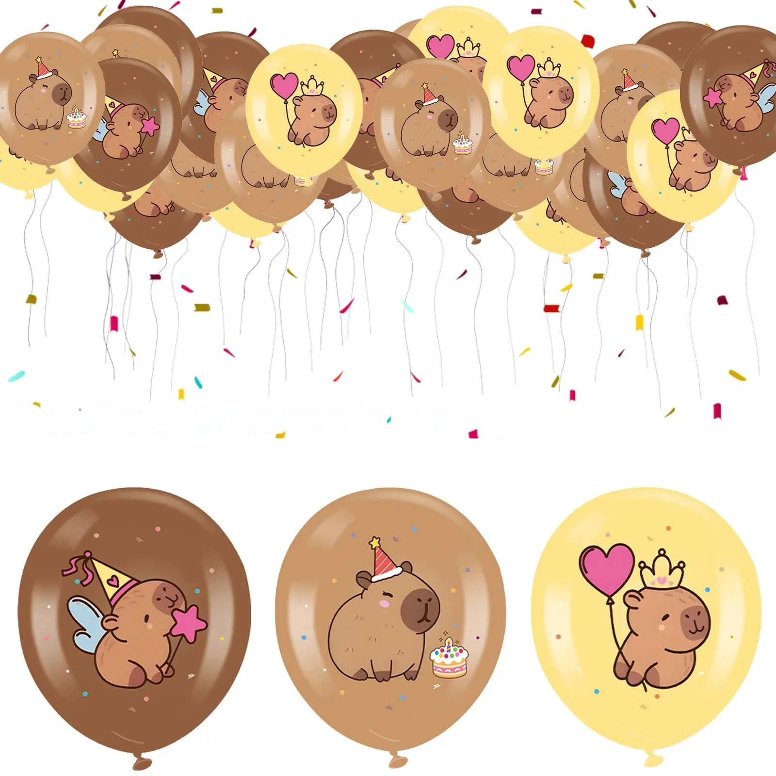 Globos de látex de capibara, lindos globos de capibara de 12 pulgadas para cumpleaños de niños, Baby Shower, decoraciones para fiestas temáticas de capibara