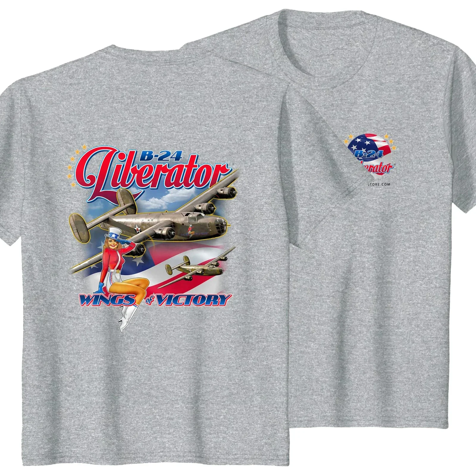 US Air Force B-24 Liberator Wings of Victory T-Shirt 100% Cotton O-Neck Summer Short Sleeve Casual Mens T-shirt Size S-3XL