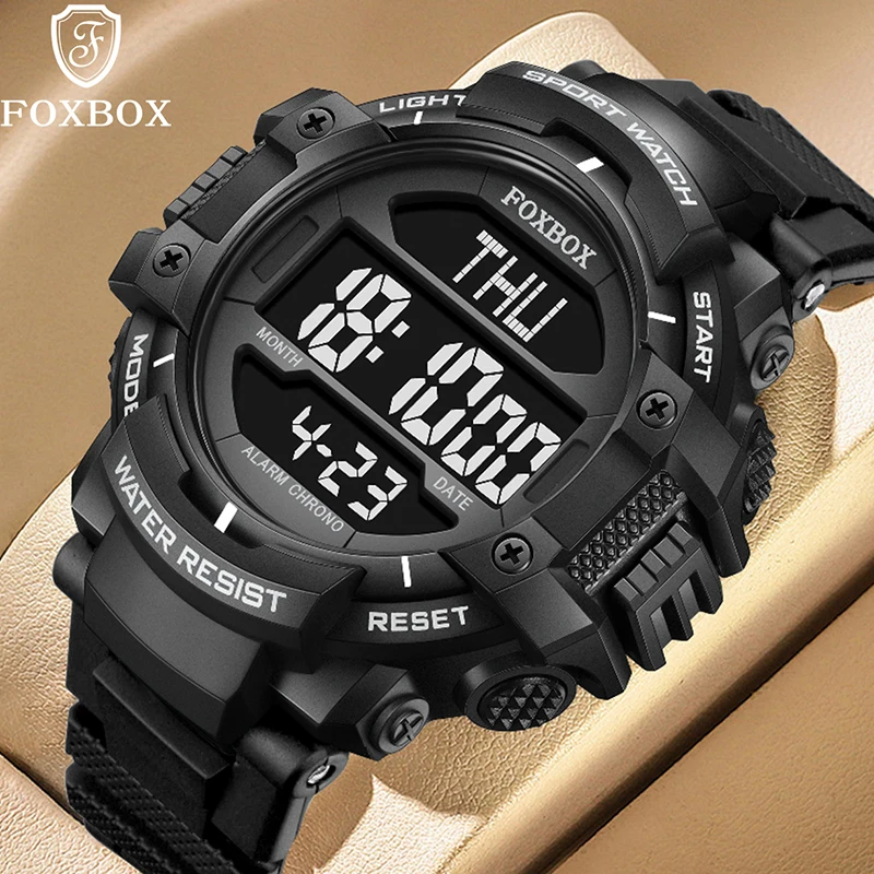 

FOXBOX Military Analog Digital Watches For Men Top Brand Luxury Waterproof Men's Quartz Wristwatch Business Sports Chronograph