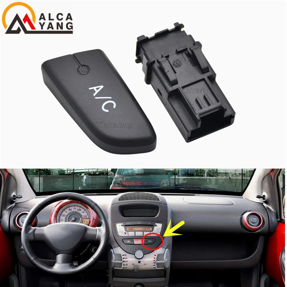 Air Conditioning AC Switch Push Button with Cap 6554KX Air Condition Switch Button for Citroen C1 2005 2006 2007 2008 2009-2014