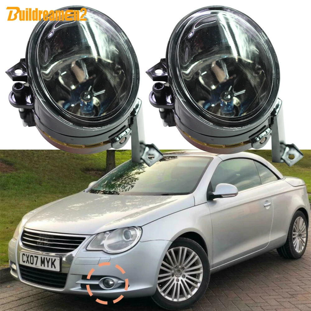 

2 X 100W 55W Car Front Fog Light Assembly Lampshade with 9006 Halogen Lamp 12V For VW Volkswagen EOS 2006 2007 2008 2009 2010