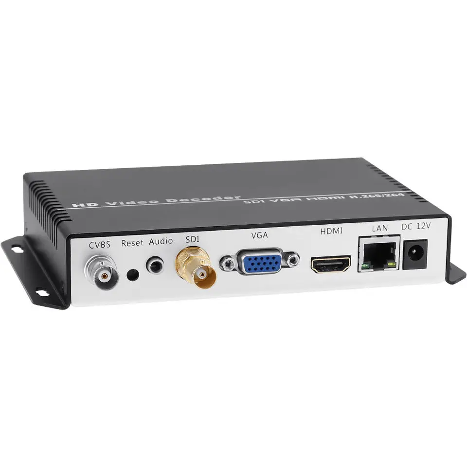 H.265/H.264 4K SRT RTSP RTMP ip to HDMI SDI VGA CVBS stereo audio HD iptv video decoder