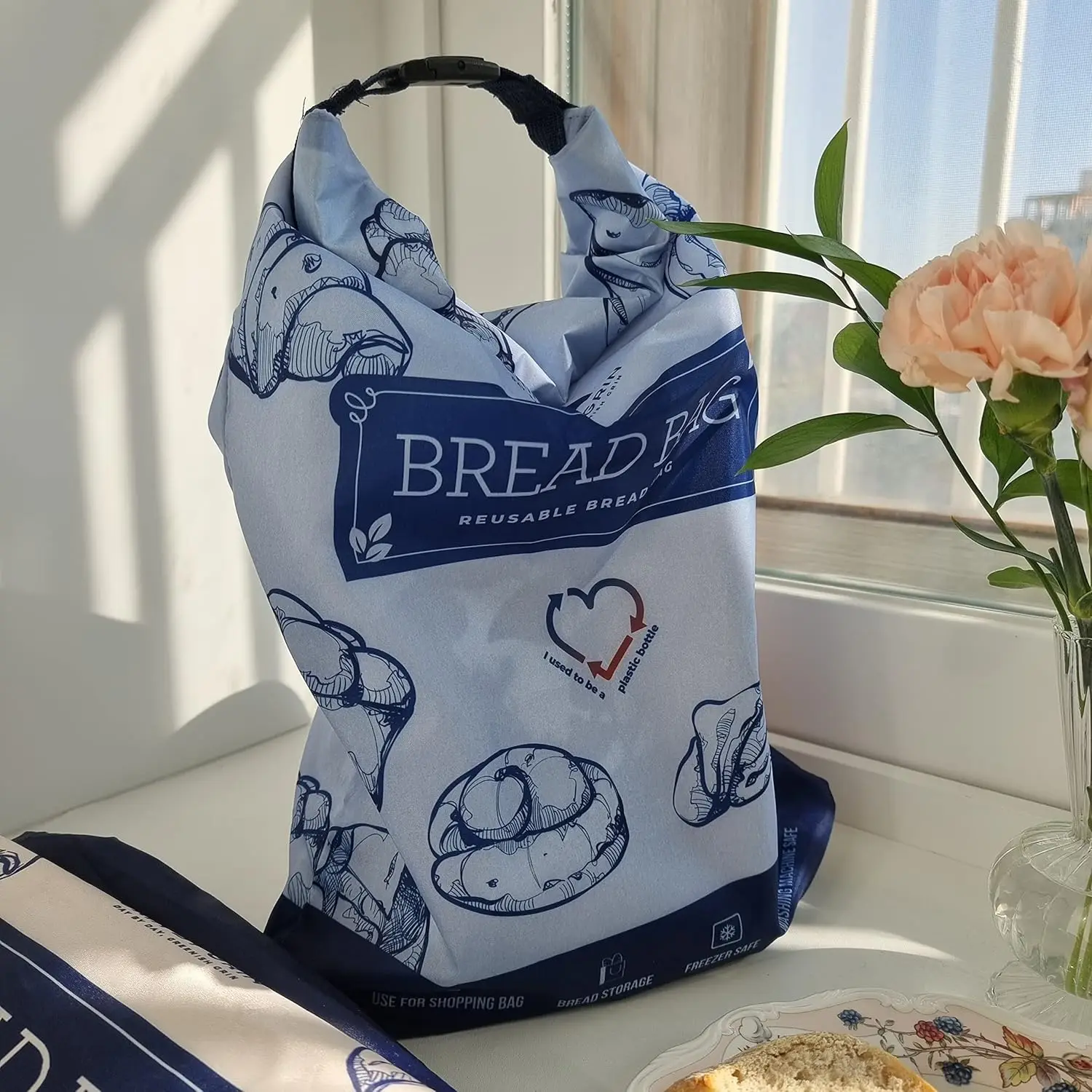 Zipper Reusable Bread Bags for Homemade Bread Loaf, Freezer Bread Storage Bag, Bread Container