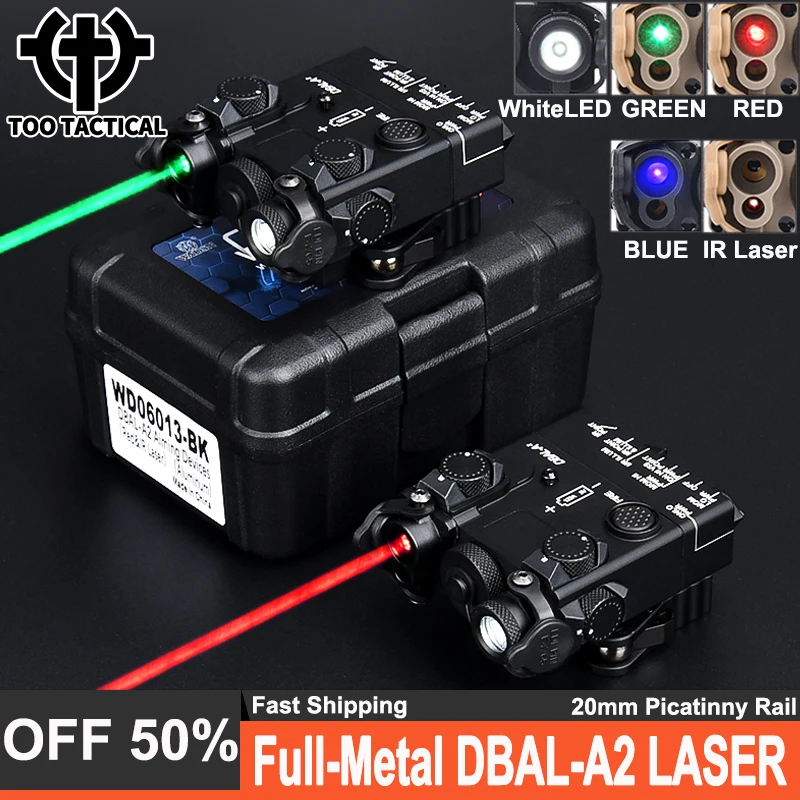 Wadsn DBAL-A2 Full Metal Red Green Blue Dot IR Laser Strobe Tactical DBAL A2 Flashlight Hunting White LED Light Fit 20MM Rail