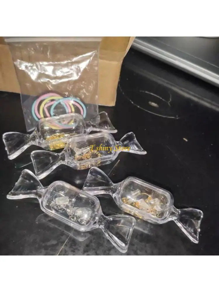 N58F 10 Pieces Mini Jewelry Clear Jewelry Box Travel Plastic Beads Jewelry Storage Containers for Women Girls