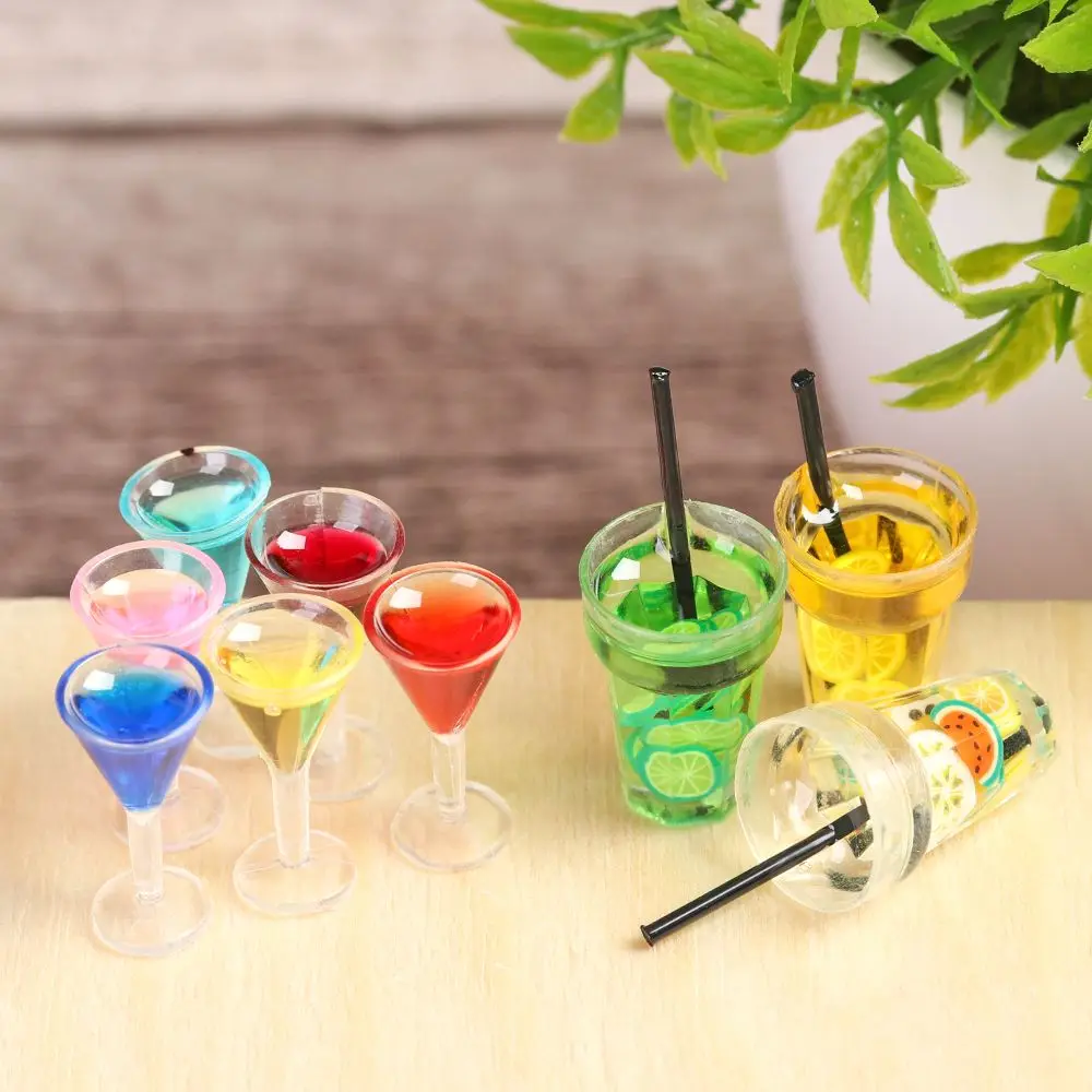 1 Stuk Baby Geschenken Micro Landschap Diy Cocktail Miniatuur Eten Spelen Schieten Mini Fruit Thee Scene Model Pophuis Accessoires