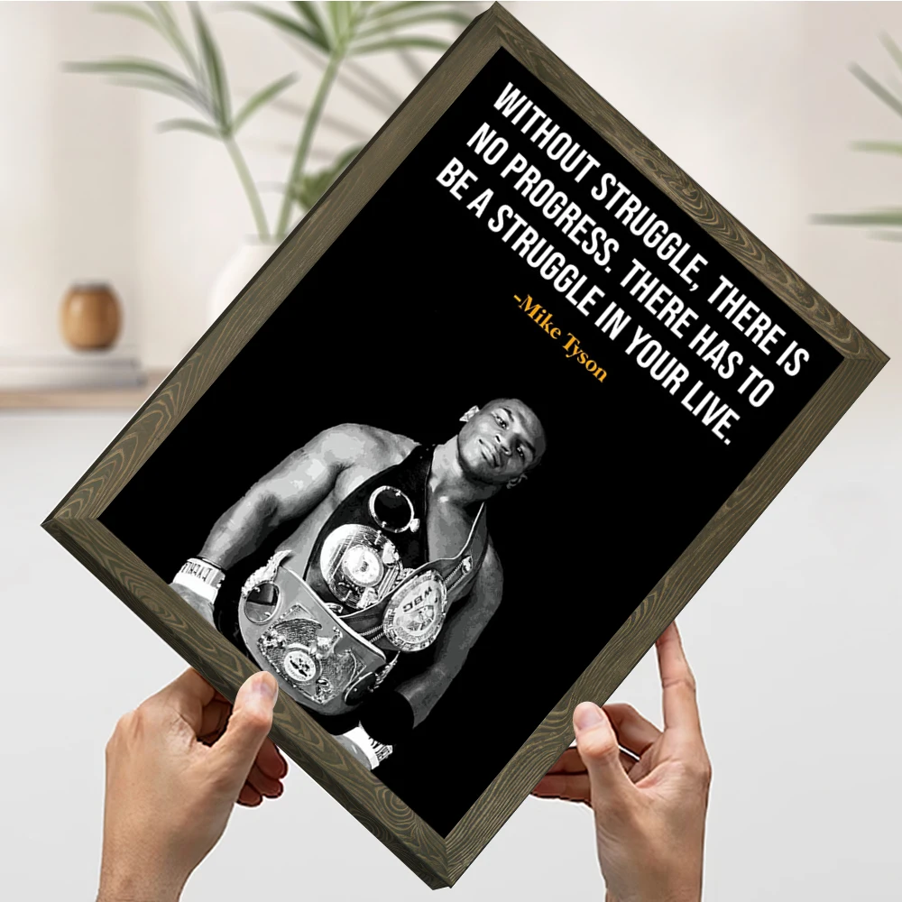 مايك تايسون يقتبس ملصق مخصص مطبوعة حائط لوح رسم الفن هدية للحمام ديكور غرفة نوم الديكور الفنون المنزلية #3