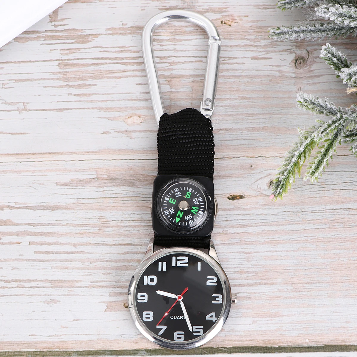 

Outdoor Hiking Watch Clip Mountaineering Nurse Backpacking Clip-on with Compass