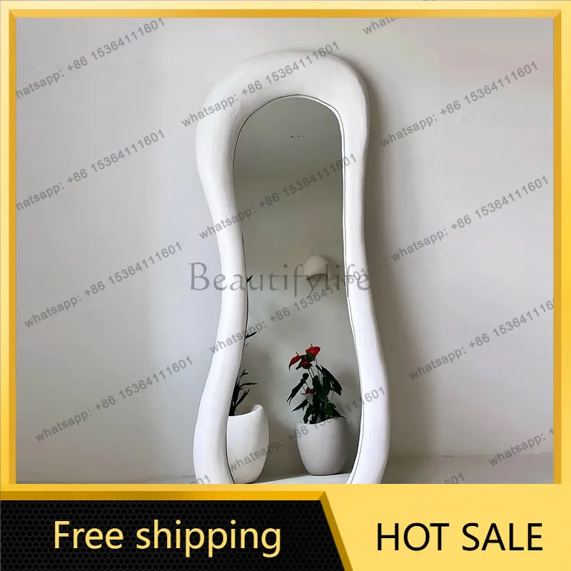 LS Nordic designer full-body mirror cloud special-shaped mango floor cream wind full-length mirror