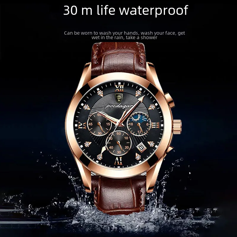 Waterproof Luminous Calendar Men's High-End Watch Trendy Fashion Business Elegant Sports Watch