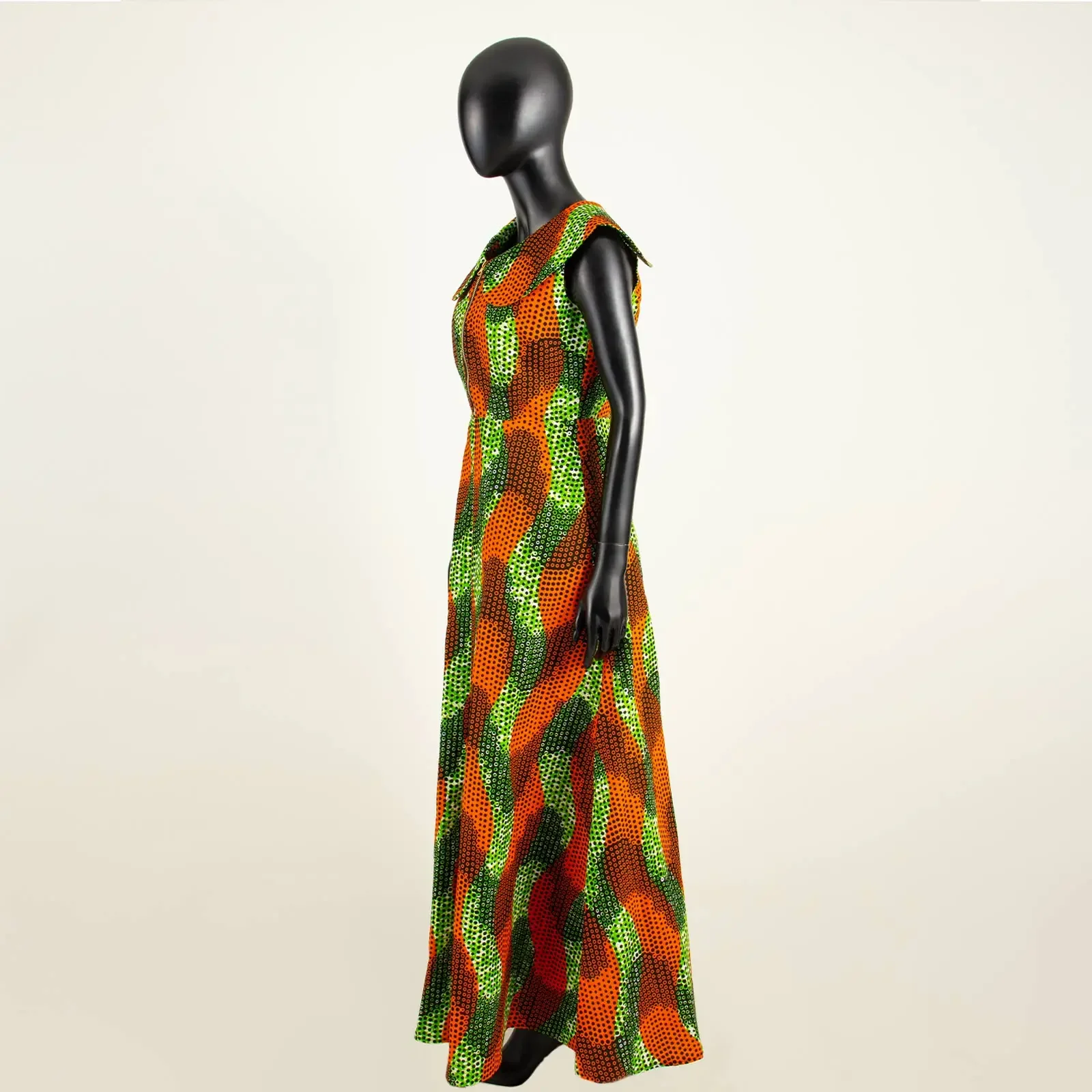 African Maxi Dresses for Women AFRIPRIDE Tailor Made Ankara Print Sleeveless Floor Length Women Casual Cotton Dress A1825088