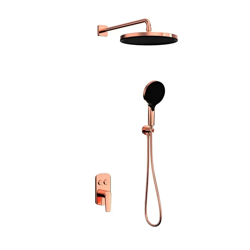Factory Bathroom Rose Gold Shower Set Concealed Rainfall Shower Faucet Set