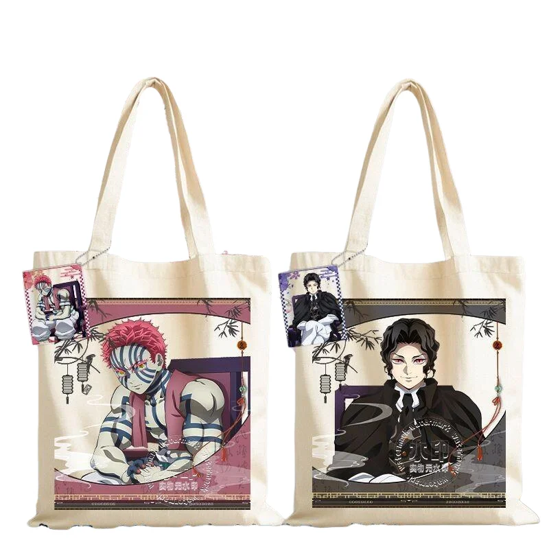 

Сумка-тоут из прочного холста с изображением Камадо Танджиро из аниме «Истребитель демонов» для студентов, AGF 2026, большая вместимость, для учебы, с бесплатной наклейкой