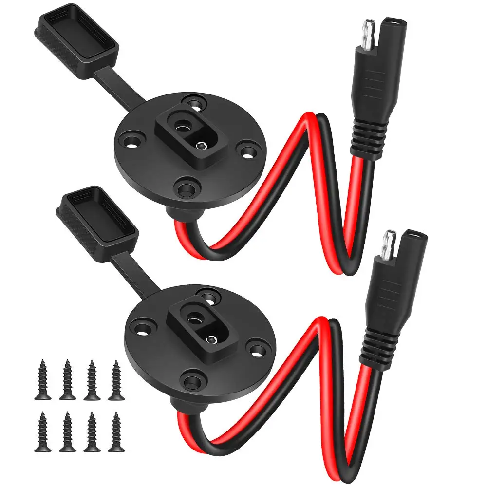 Toma de corriente SAE, puerto de pared lateral, resistente a la intemperie, conexión rápida, montaje en Panel Solar, conector Universal empotrado 12AWG SAE