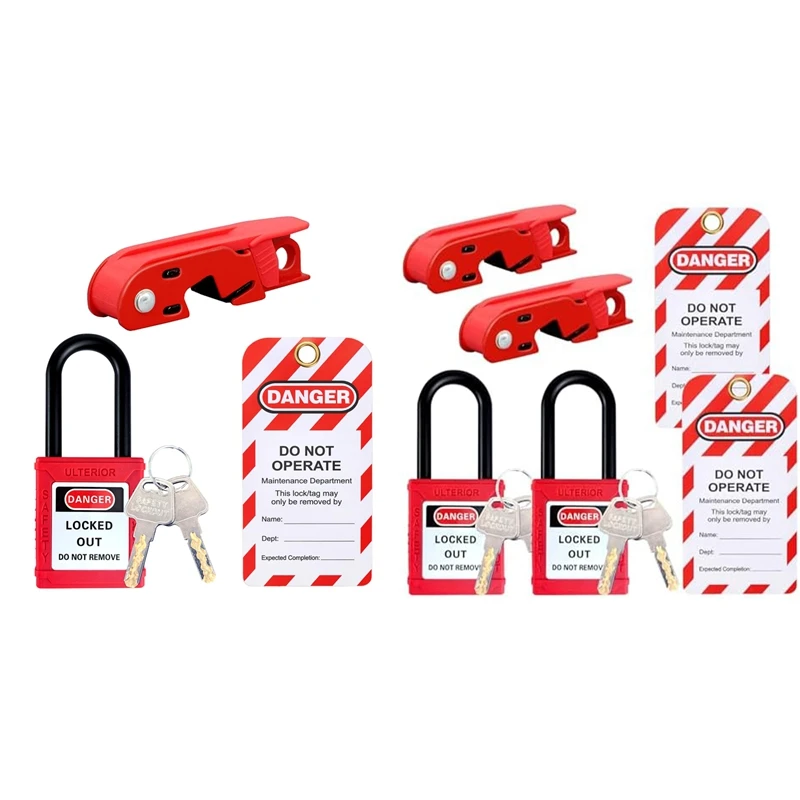 

Circuit Breaker Lockout Set, Circuit Breaker Lockout, Lockout Tagout Tag, for Standard Single and Double Toggles-AA70