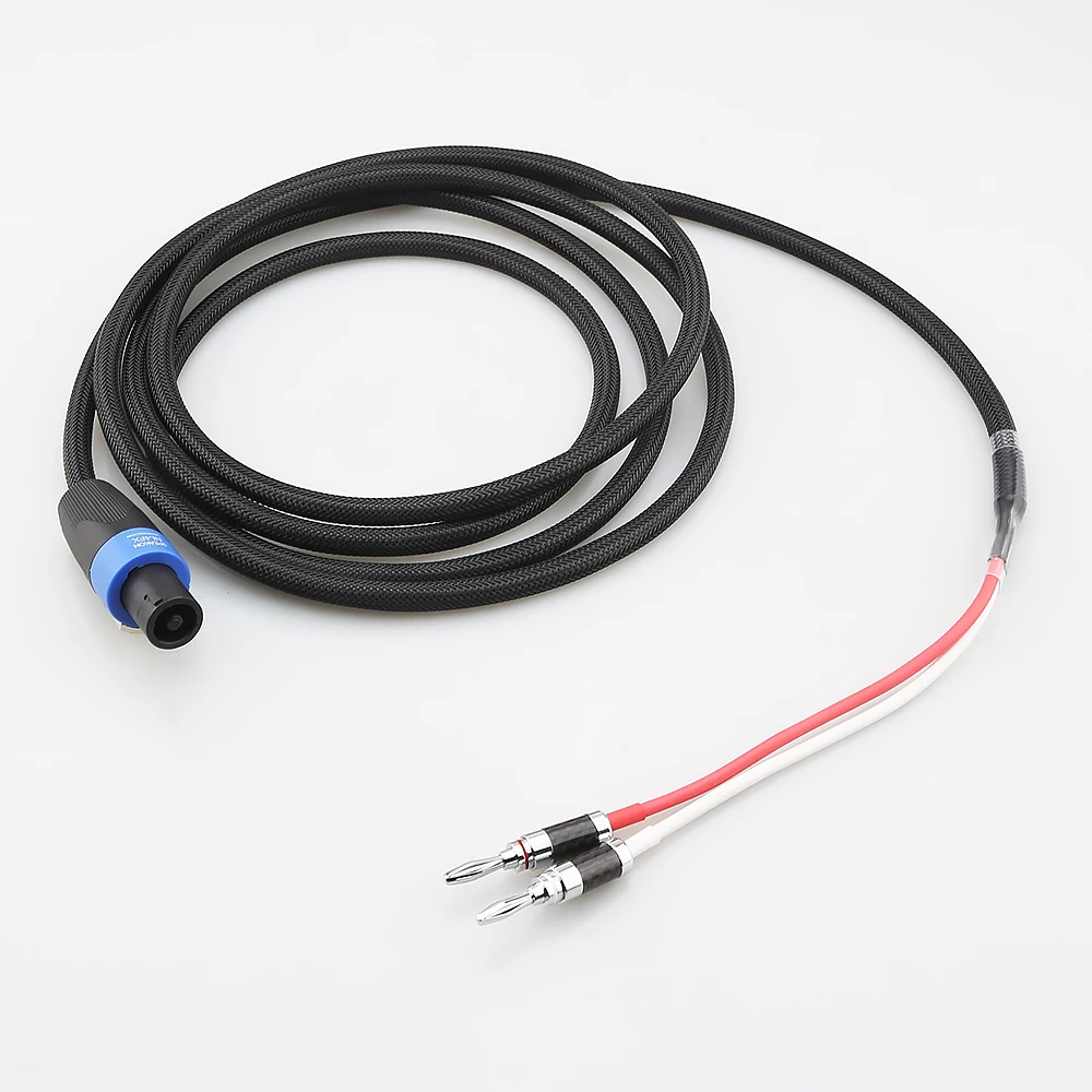 HiFi Subwoofer Cable Sub Speaker Cable Speakon to 2 Banana End for REL/MJ Acoustics